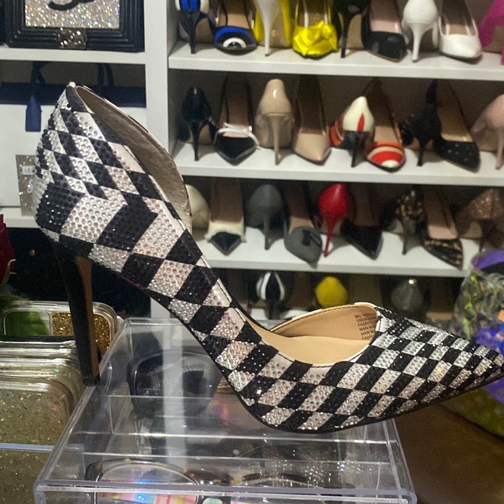 Silver & Black Sparkle Heels